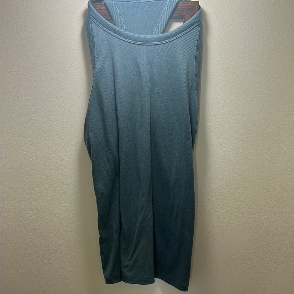Teal ribbed tank